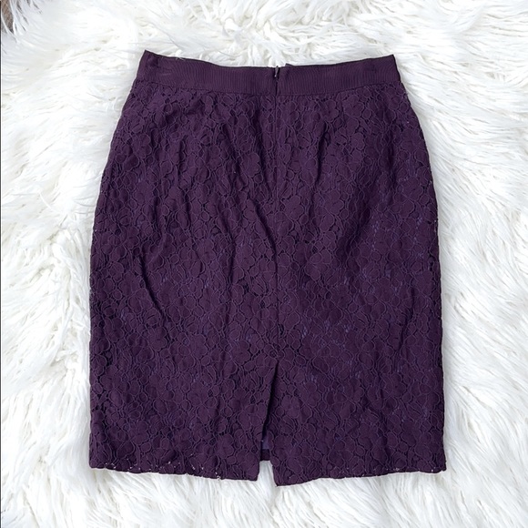 J. Crew Purple Lace Pencil Skirt - Picture 3 of 8